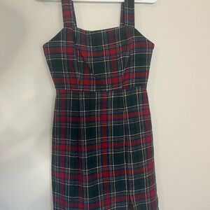 Copper Key Tartan Dress in Red and Green